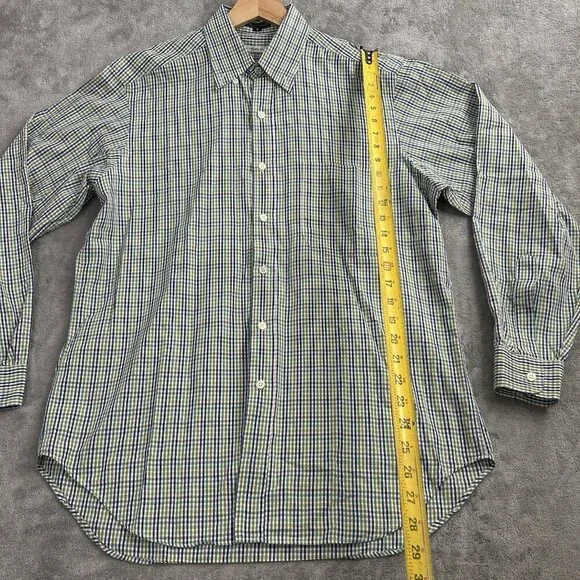 BERGDORF GOODMAN Shirt Mens Small Plaid Long Sleeve Button Up Casual Preppy - Picture 2 of 10